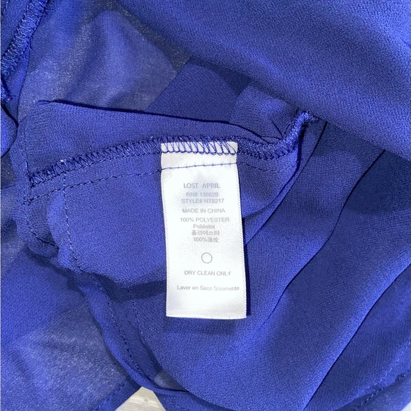 Last April Anthropologie Royal Blue Long-Sleeve Flowy Top w/Cutouts Size Medium - Picture 10 of 10